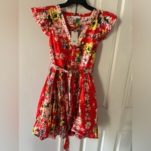Avara Red Floral Mini Sundress